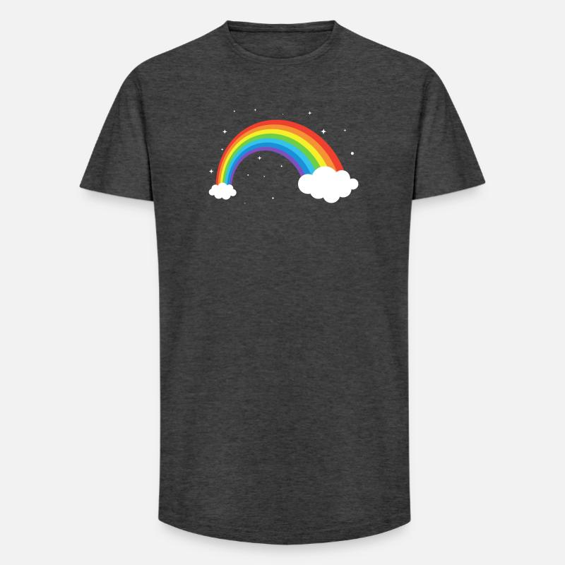 Kosmischer Regenbogenbogen - Long Fit Männer T-Shirt - Anthrazit