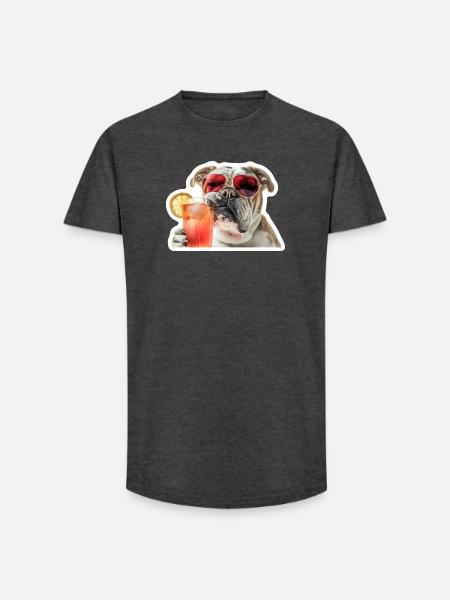 bully drinking cocktail - Long Fit Men's T-Shirt - charcoal grey