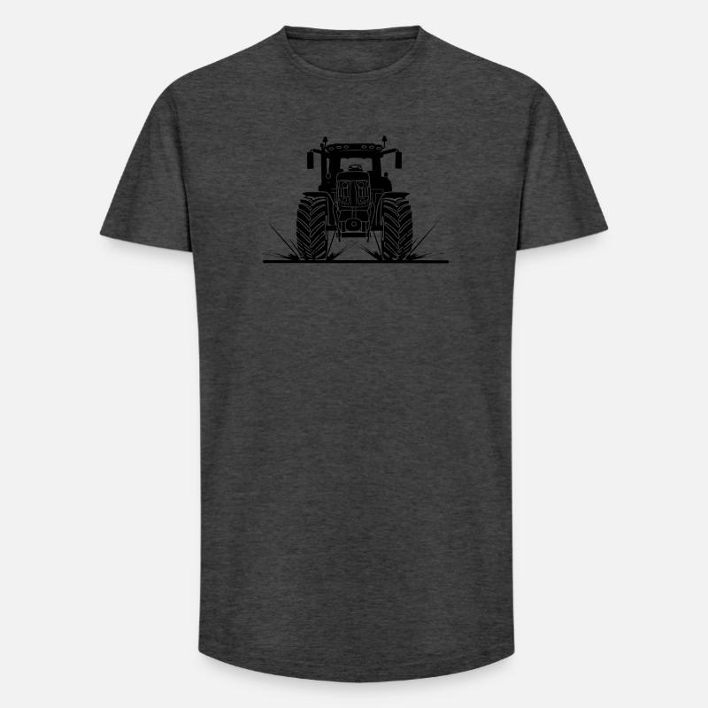 Traktor durch Schlamm - Long Fit Männer T-Shirt - Anthrazit