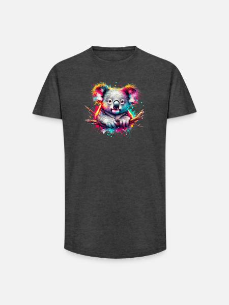 Koala - Long Fit Men's T-Shirt - charcoal grey