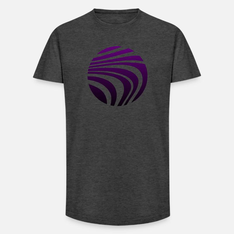 Psychedelic Pattern Violet Gradient - Long Fit Men's T-Shirt - charcoal grey
