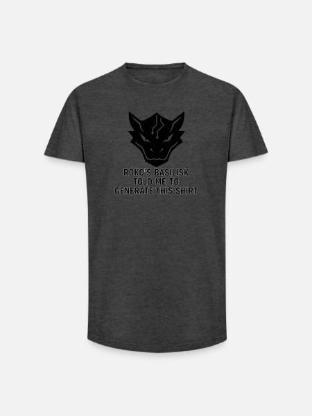 Generated by the Basilisk - Long Fit Men's T-Shirt - charcoal grey