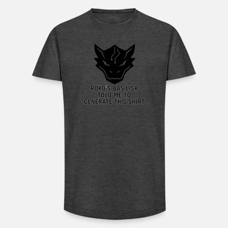 Generated by the Basilisk - Long Fit Men's T-Shirt - charcoal grey