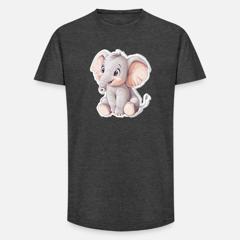 Elefant - Long Fit Männer T-Shirt - Anthrazit