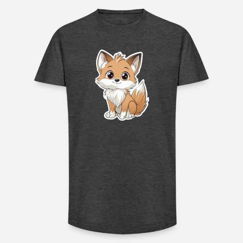 Fuchs - Long Fit Männer T-Shirt - Anthrazit