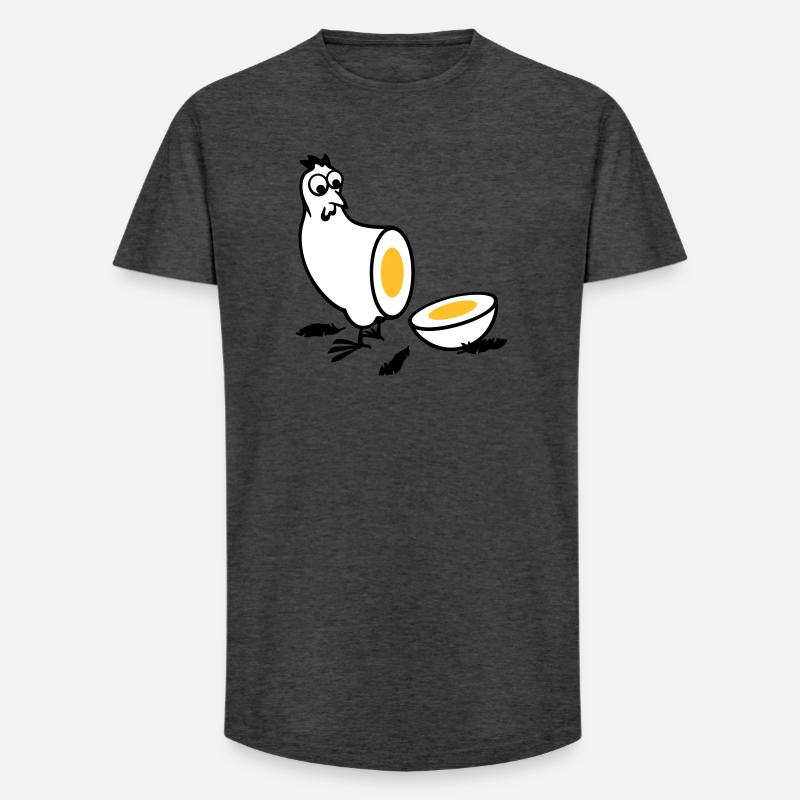Huhn oder Ei - Long Fit Männer T-Shirt - Anthrazit