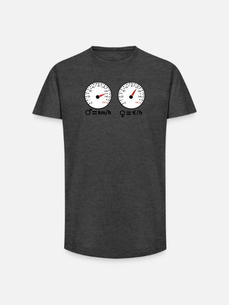 Sportlich und sparsam - Long Fit Männer T-Shirt - Anthrazit