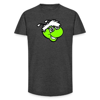 Nerd Caterpillar Intelligent Geek Worm Horn-rimmed Glasses Smart - Long Fit Men's T-Shirt - charcoal grey - Front - AI Model Male 185 light (185cm)