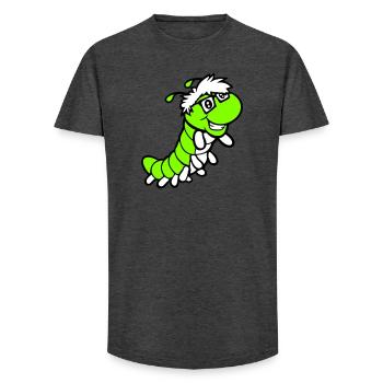 Nerd Raupe Intelligent Geek Wurm Hornbrille schlau - Long Fit Männer T-Shirt - Anthrazit - Vorne - AI Model Male 185 light (185cm)