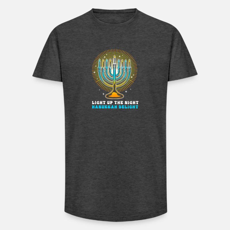 Hanoukka Hanoukka Hanoukka - T-shirt coupe longue homme - charbon