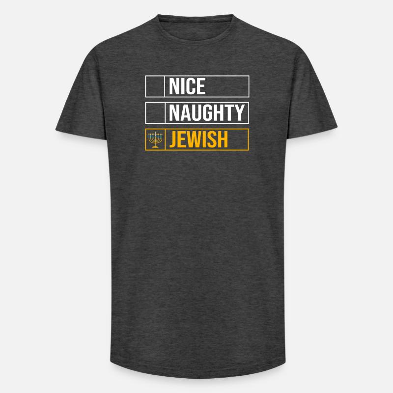 Hanoukka Hanoukka Hanoukka - T-shirt coupe longue homme - charbon