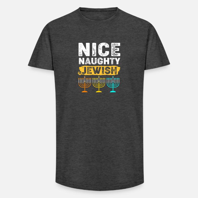 Hanoukka Hanoukka Hanoukka - T-shirt coupe longue homme - charbon