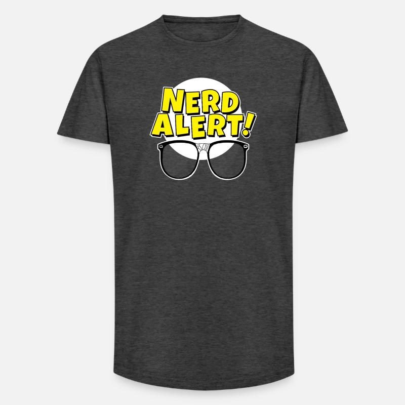 Nerd Alert Pop Brille - Long Fit Männer T-Shirt - Anthrazit