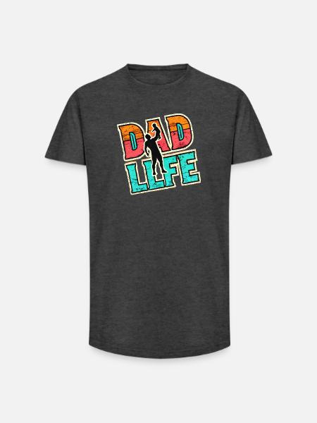 Dad Life, Fathers Gift - Long Fit Men's T-Shirt - charcoal grey