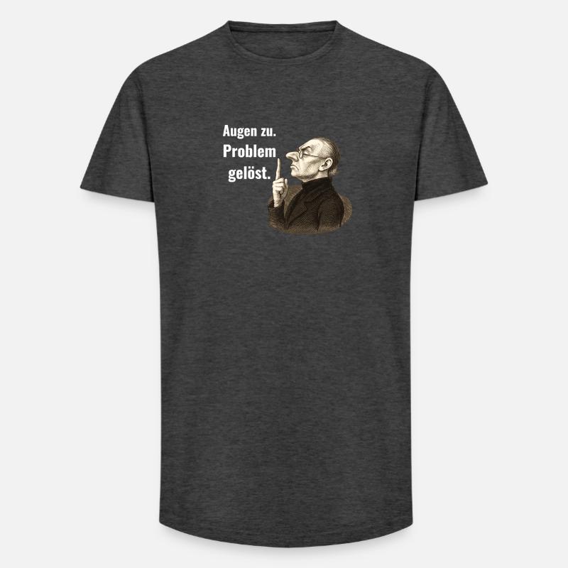 Close your eyes – problem solved. - Long Fit Men's T-Shirt - charcoal grey
