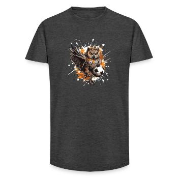 Eule Fussball Team - Long Fit Männer T-Shirt - Anthrazit - Vorne - AI Model Male 185 light (185cm)