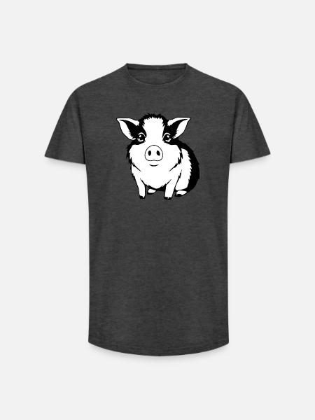 Guinea Pig T-shirt Gift - Long Fit Men's T-Shirt - charcoal grey