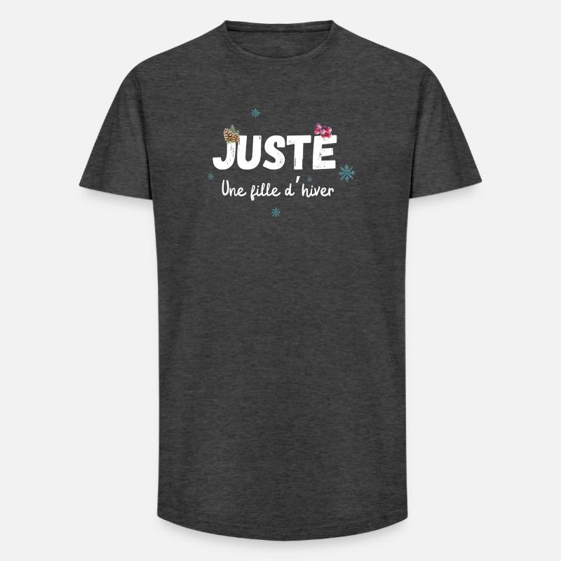 Nur ein Wintermädchen-Geschenk - Long Fit Männer T-Shirt - Anthrazit