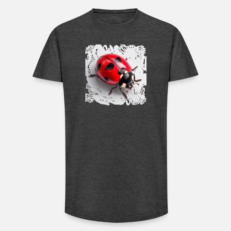 Roter Marienkäfer Muster Siebenpunkt - Long Fit Männer T-Shirt - Anthrazit