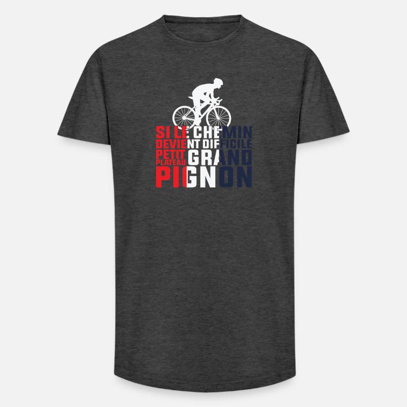 Wenn der Weg schwierig wird – Radfahrer-Geschenk - Long Fit Männer T-Shirt - Anthrazit