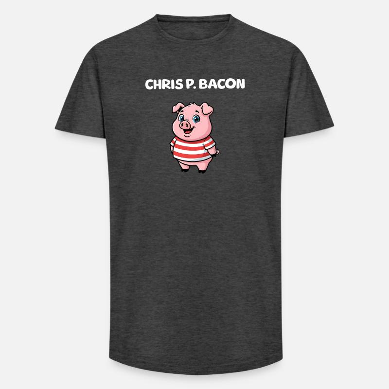 Chris P. Bacon - Cute Pig - Long Fit Männer T-Shirt - Anthrazit