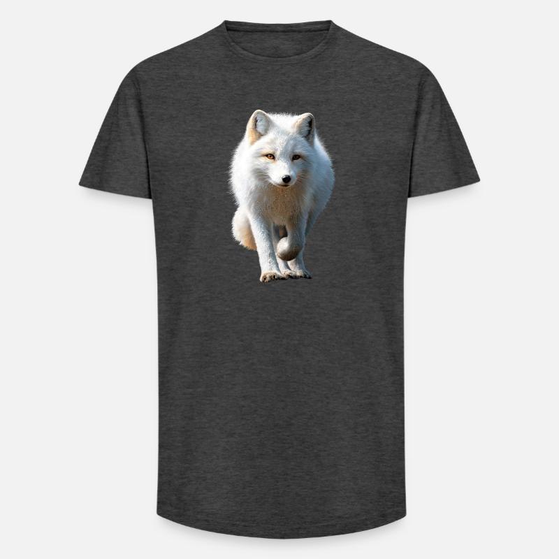 Polarfuchs Schneefuchs Eisfuchs Süßer Weißer Fuchs - Long Fit Männer T-Shirt - Anthrazit