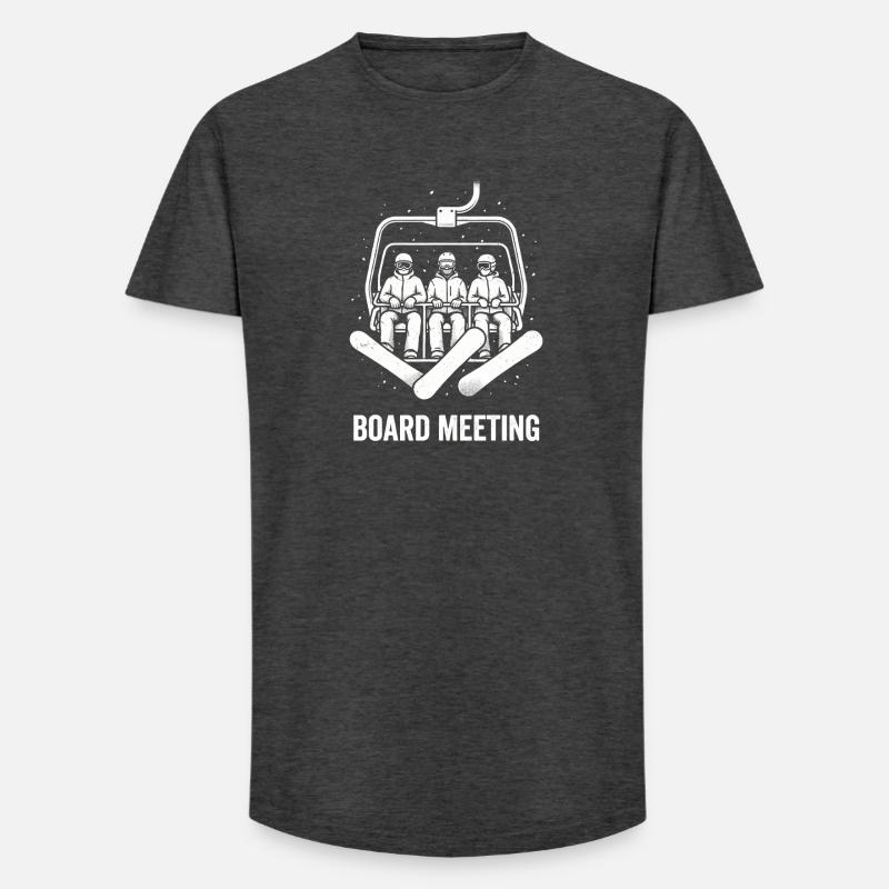 Vorstandssitzung Snowboard Sessellift Retro - Long Fit Männer T-Shirt - Anthrazit
