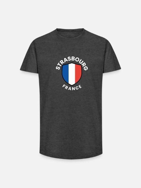 Strasbourg shield France - Long Fit Men's T-Shirt - charcoal grey