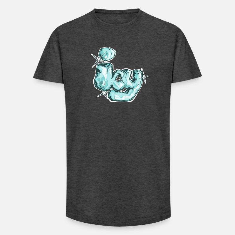 Eisig, ein gezogenes Wort - Long Fit Männer T-Shirt - Anthrazit