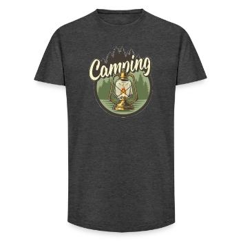 Campinglaterne im Wald - Long Fit Männer T-Shirt - Anthrazit - Vorne - AI Model Male 185 light (185cm)