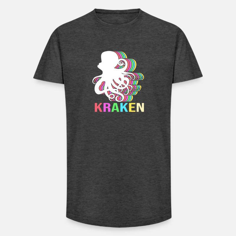 Octopus Octopus Octopus Octopus Octopus - Long Fit Men's T-Shirt - charcoal grey