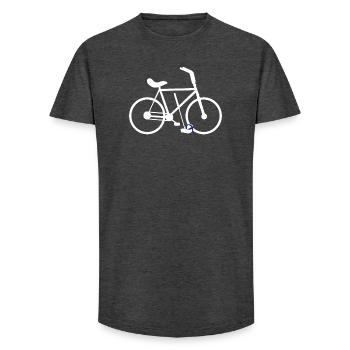 Polo cycliste, cyclisme en salle - T-shirt coupe longue homme - charbon - Devant - AI Model Male 185 light (185cm)