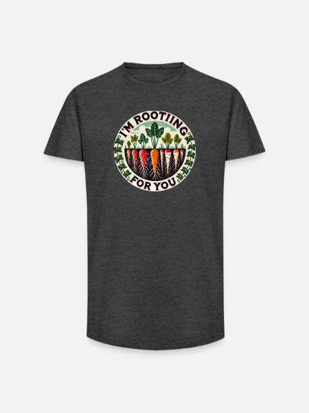 Rootin' Carrot Patch Round - Long Fit Men's T-Shirt - charcoal grey