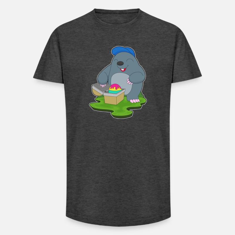 Mole Easter Easter Egg - Long Fit Men's T-Shirt - charcoal grey