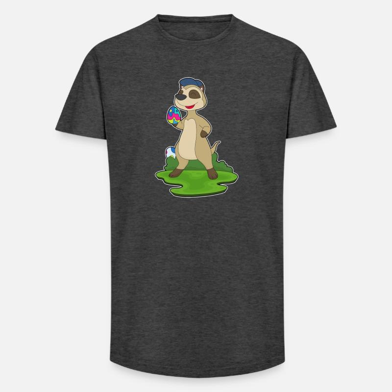 Meerkat Easter Easter Eggs - Long Fit Men's T-Shirt - charcoal grey