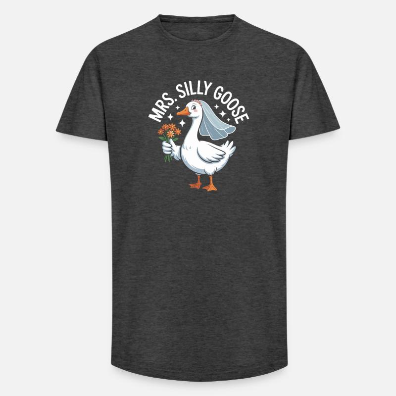 Brautganselogo – MrsSillyGoose - Long Fit Männer T-Shirt - Anthrazit