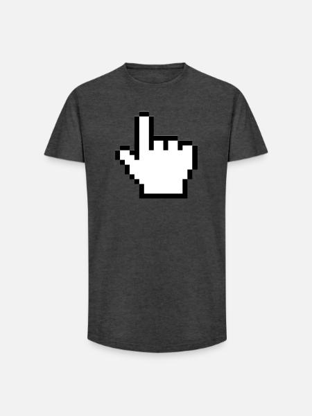 Original mouse hand - Long Fit Men's T-Shirt - charcoal grey