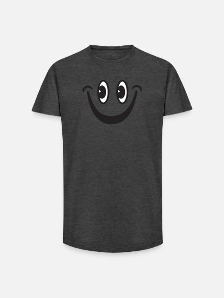 Smiling Face - Long Fit Men's T-Shirt - charcoal grey