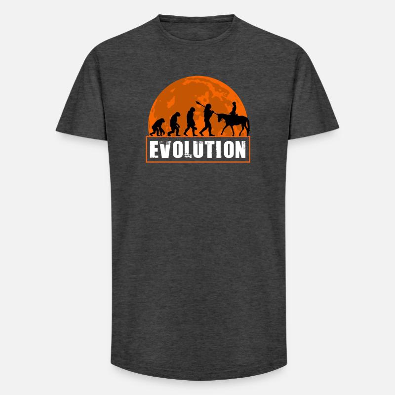 Evolution des Menschen Reitkunst - Long Fit Männer T-Shirt - Anthrazit