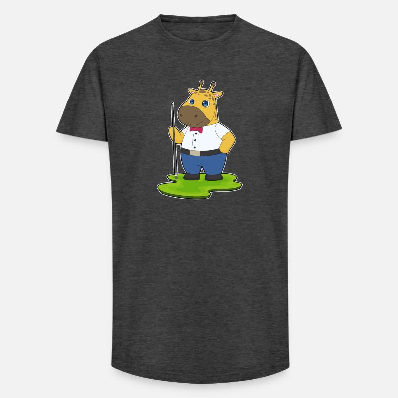 Giraffe Billiard Queue Sport - Long Fit Männer T-Shirt - Anthrazit