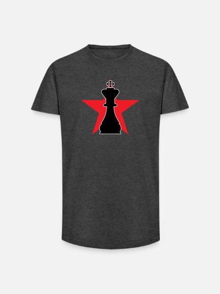 Strategist Grand Master Red Star - Long Fit Men's T-Shirt - charcoal grey