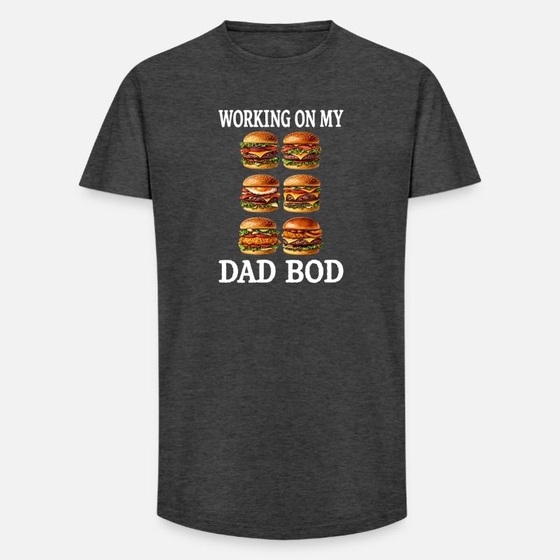 Dad Bod Burger Grid - Long Fit Männer T-Shirt - Anthrazit