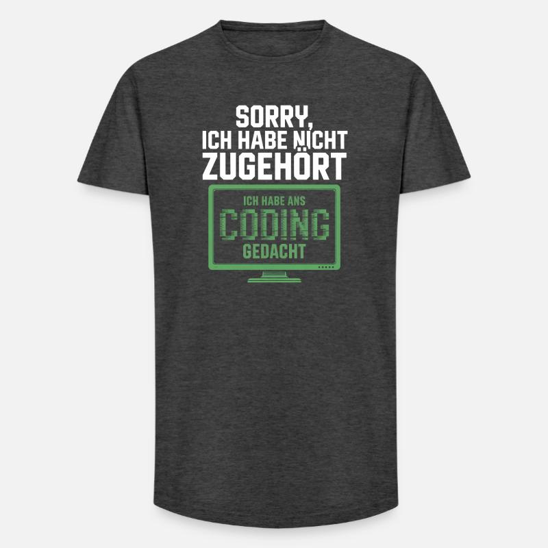 Sorry, I thought coding - Long Fit Men's T-Shirt - charcoal grey