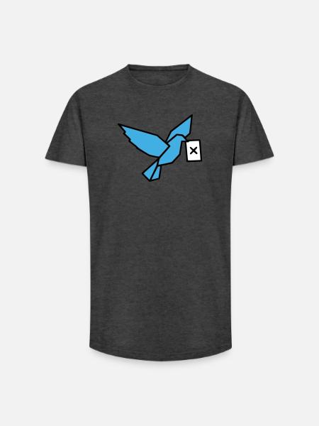 Brieftaube Wahlzettel Vogel Bunt - Long Fit Männer T-Shirt - Anthrazit
