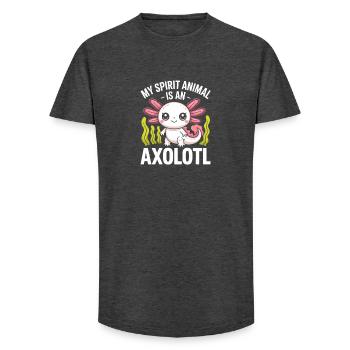Mein Geist-Axolotl - Long Fit Männer T-Shirt - Anthrazit - Vorne - AI Model Male 185 light (185cm)