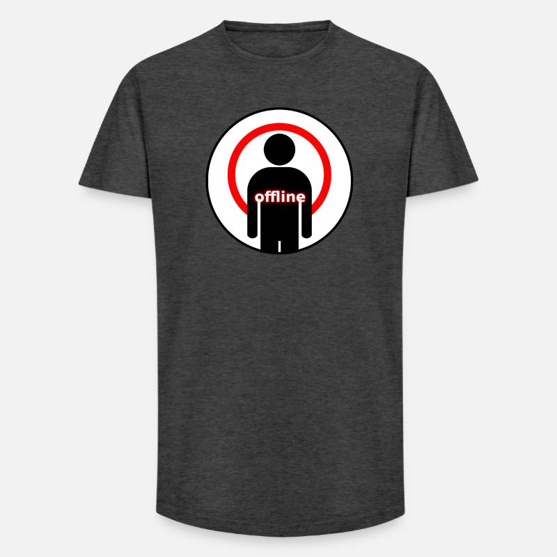 Offline Mode Introvert Signal Lost - Long Fit Männer T-Shirt - Anthrazit