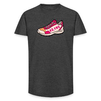 Marathon Laufschuhe Laufen - Long Fit Männer T-Shirt - Anthrazit - Vorne - AI Model Male 185 light (185cm)