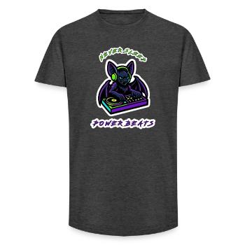 Neon Bat DJ Power Beats - Long Fit Männer T-Shirt - Anthrazit - Vorne - AI Model Male 185 light (185cm)