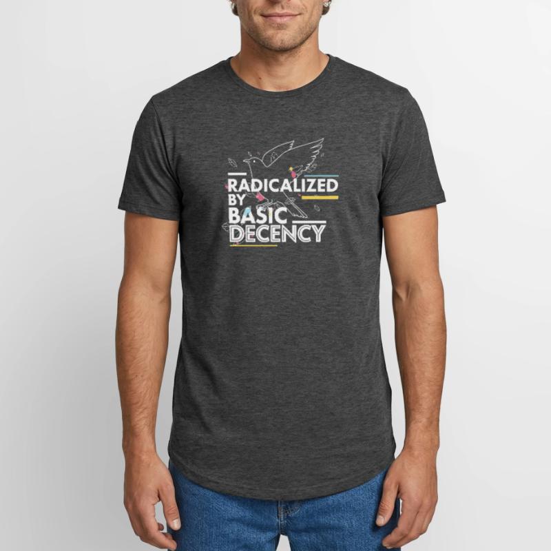 Radicalized by Basic Decency Statement Design Long Fit Men's T-Shirt