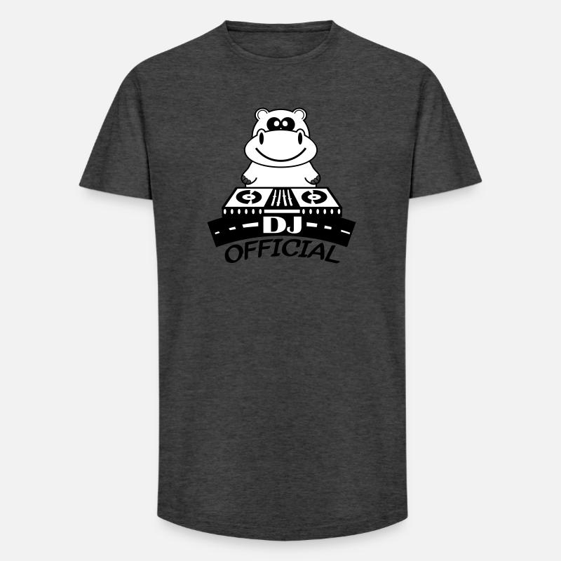 hippo_dj_design2 - Long Fit Männer T-Shirt - Anthrazit